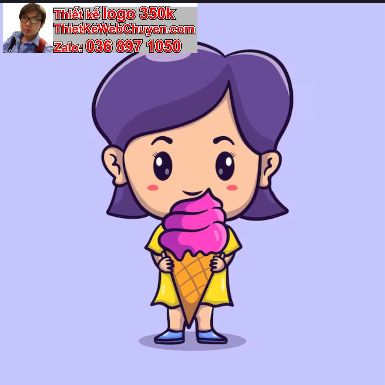 Cô gái chibi ăn kem