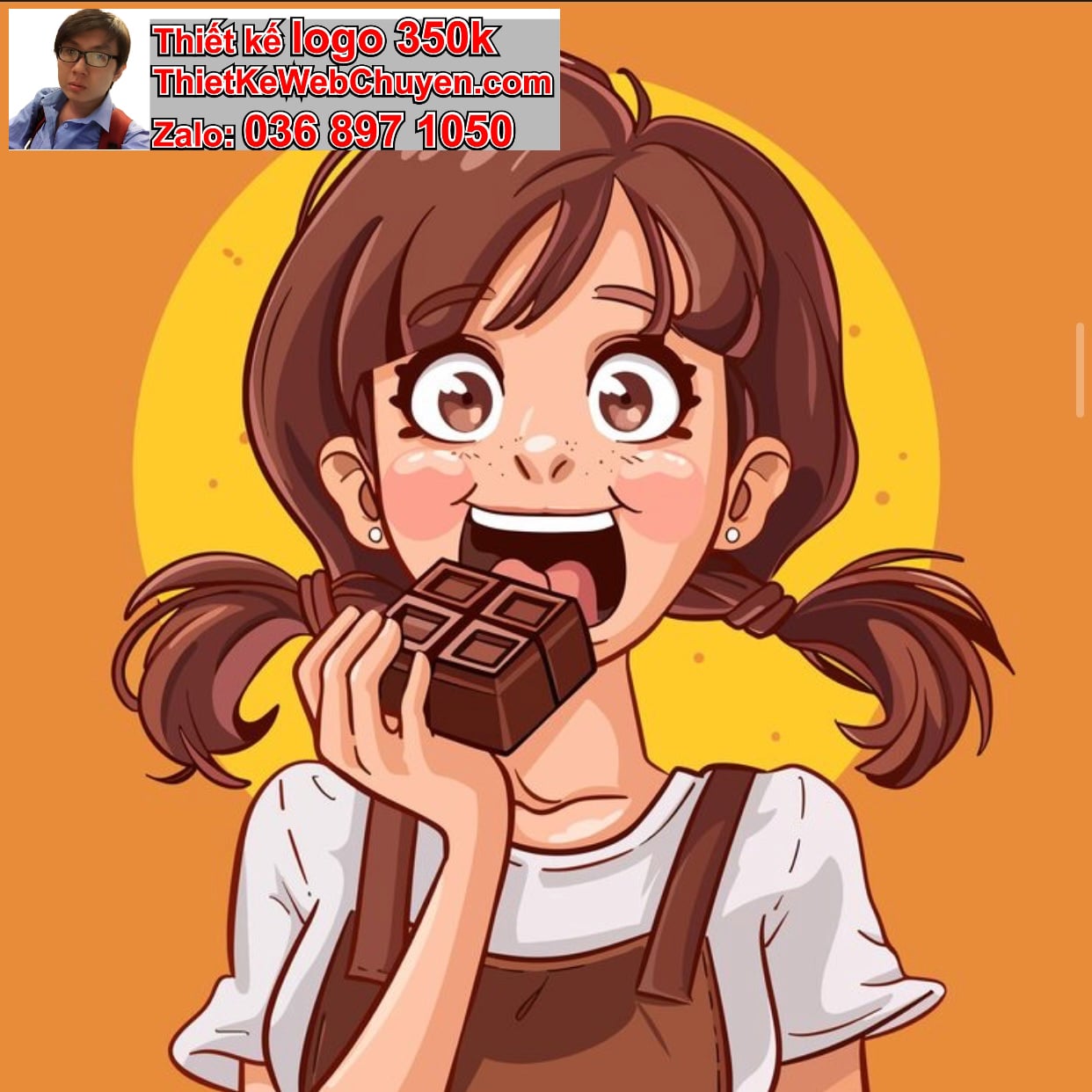 Cô gái chibi ăn socola