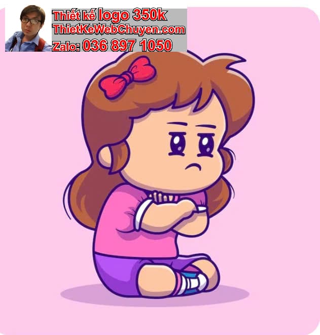 Cô gái chibi biểu cảm bối rối 
