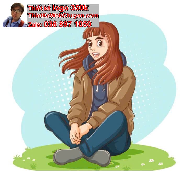 Cô gái chibi ngồi vỉa hè