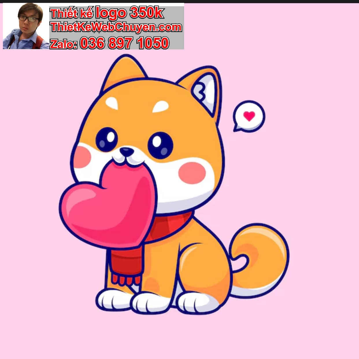 Cún chibi biểu cảm hạnh phúc