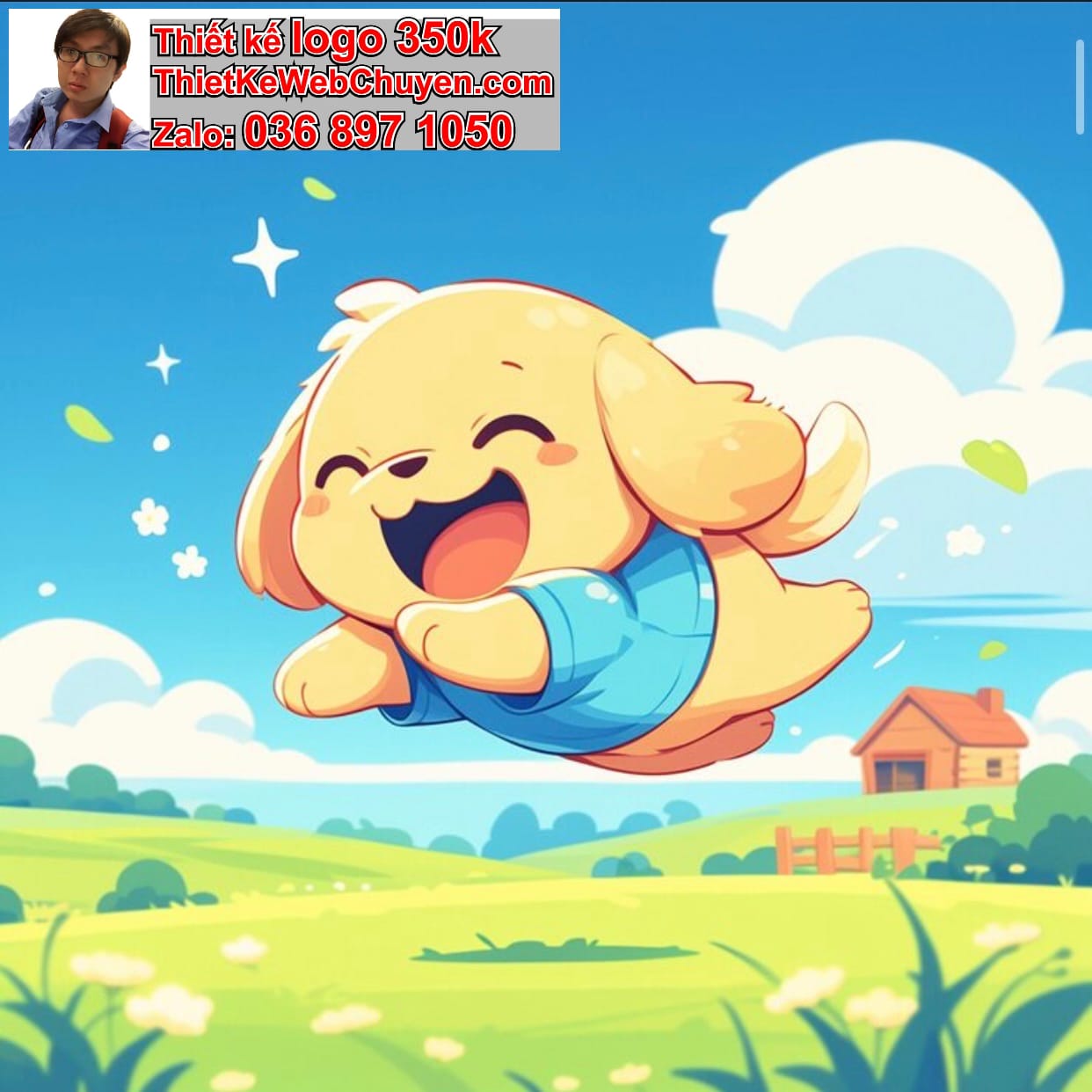 Cún chibi biểu cảm hạnh phúc