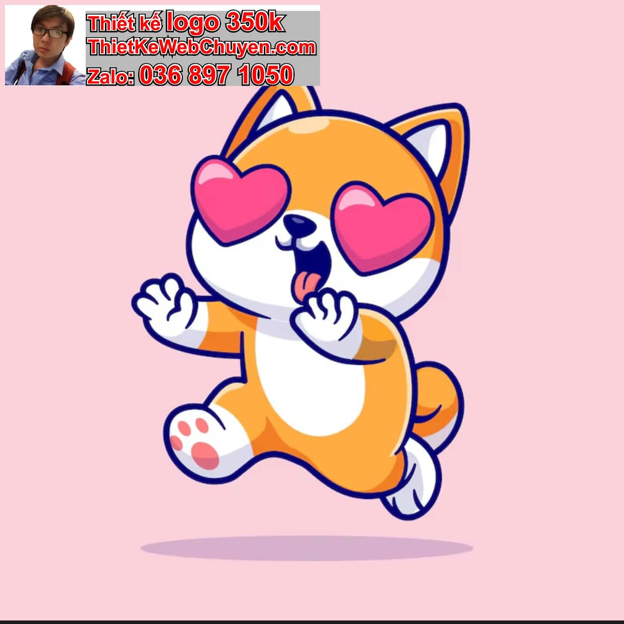 Cún chibi biểu cảm hạnh phúc
