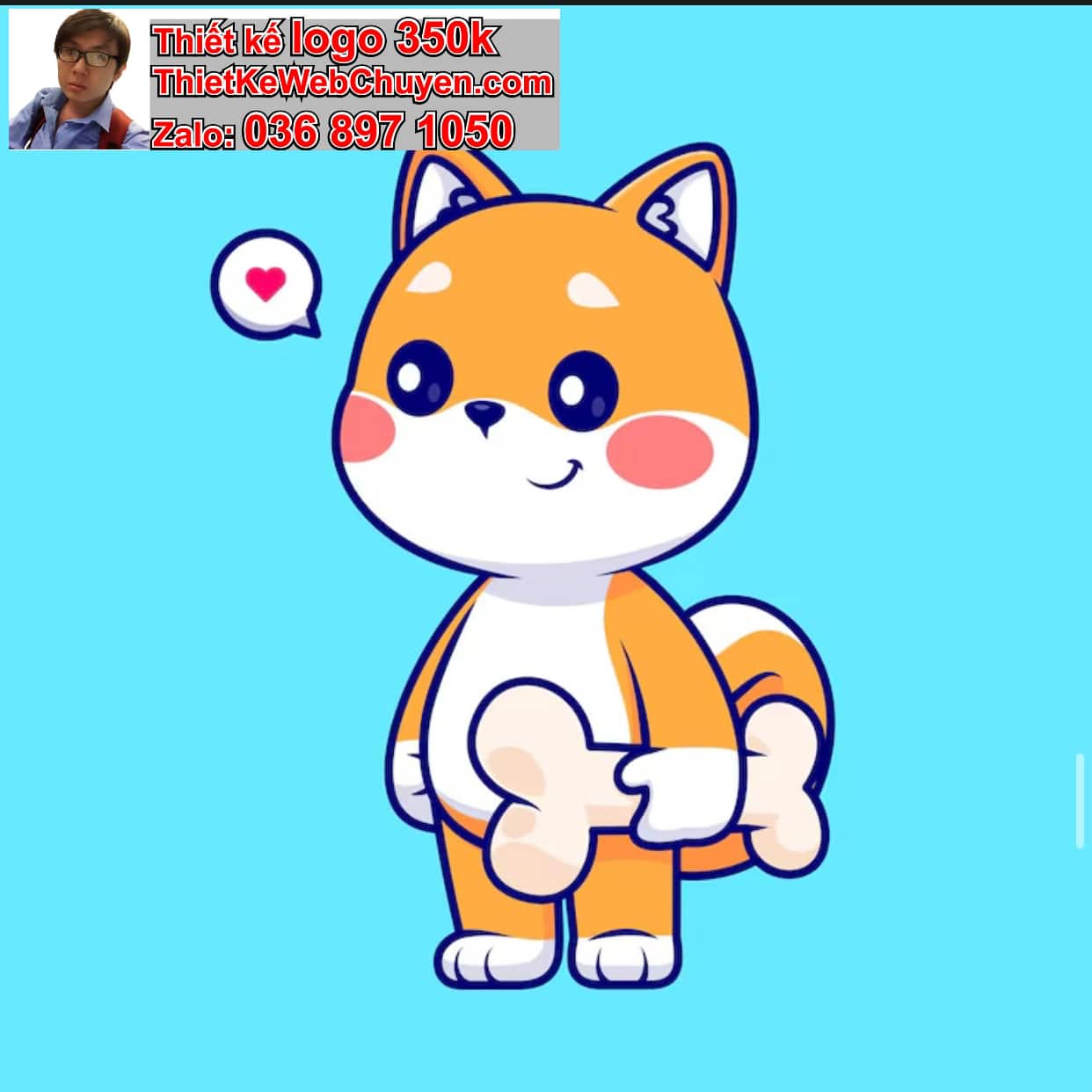 Cún chibi biểu cảm hạnh phúc