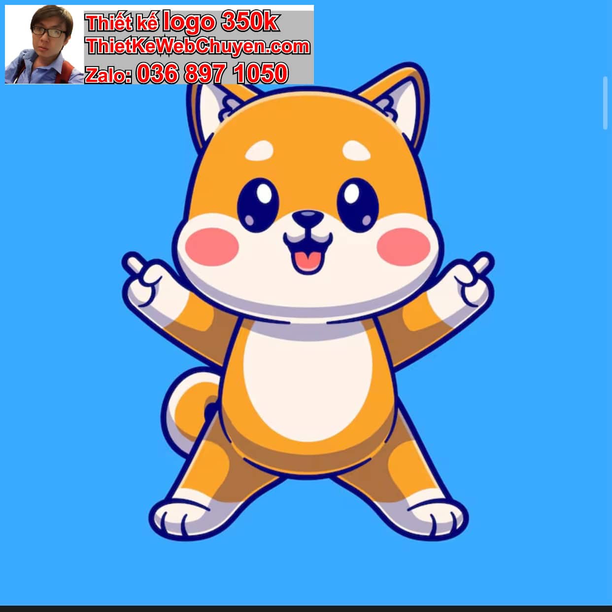 Cún chibi biểu cảm phấn khích