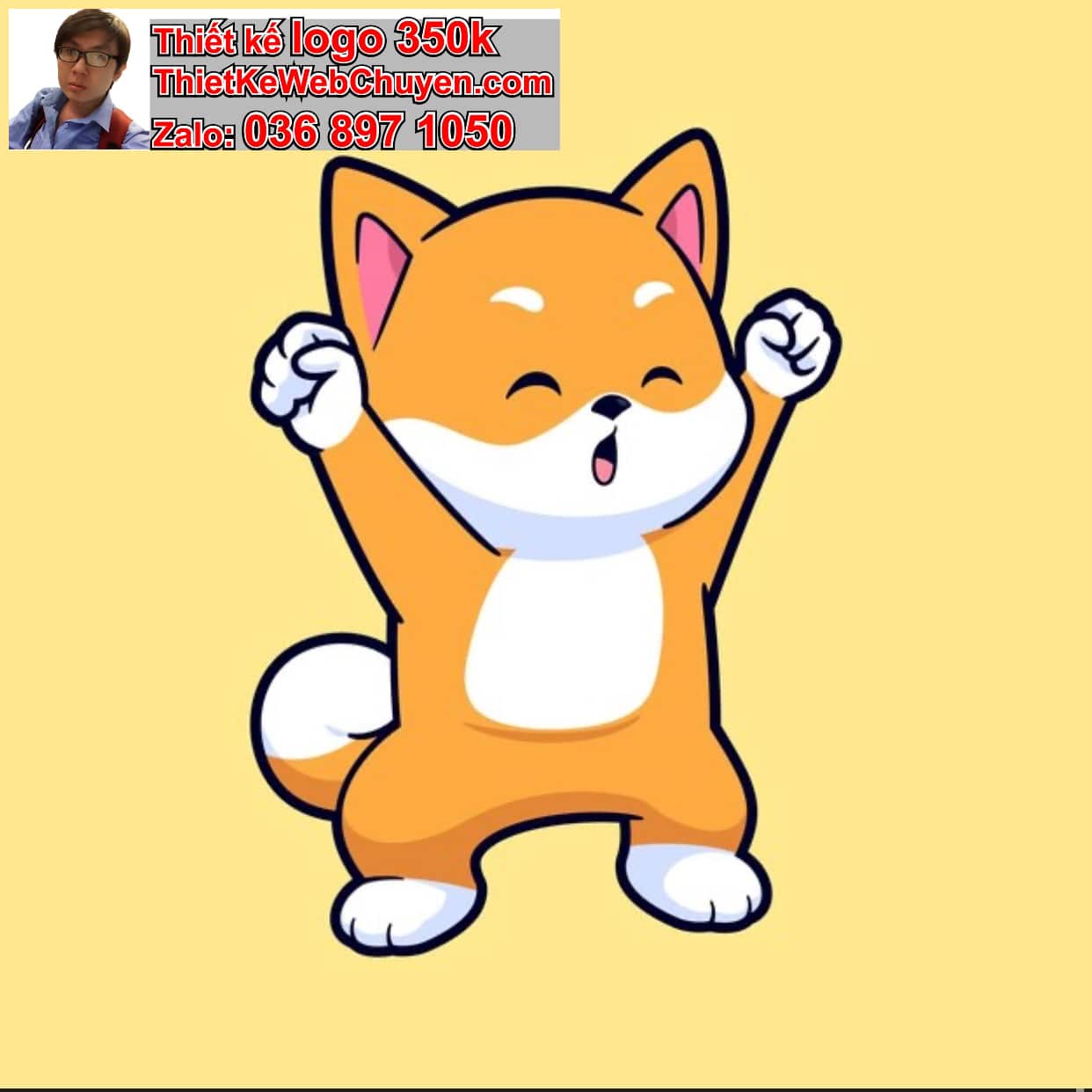 Cún chibi biểu cảm phấn khích