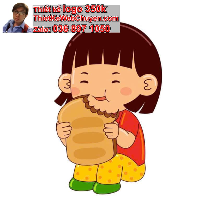 Em Bé Chibi Ăn Bánh Mì