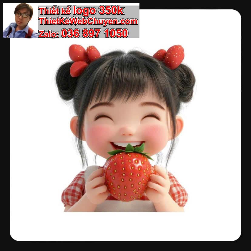 Em Bé Chibi Ăn Dâu Tây