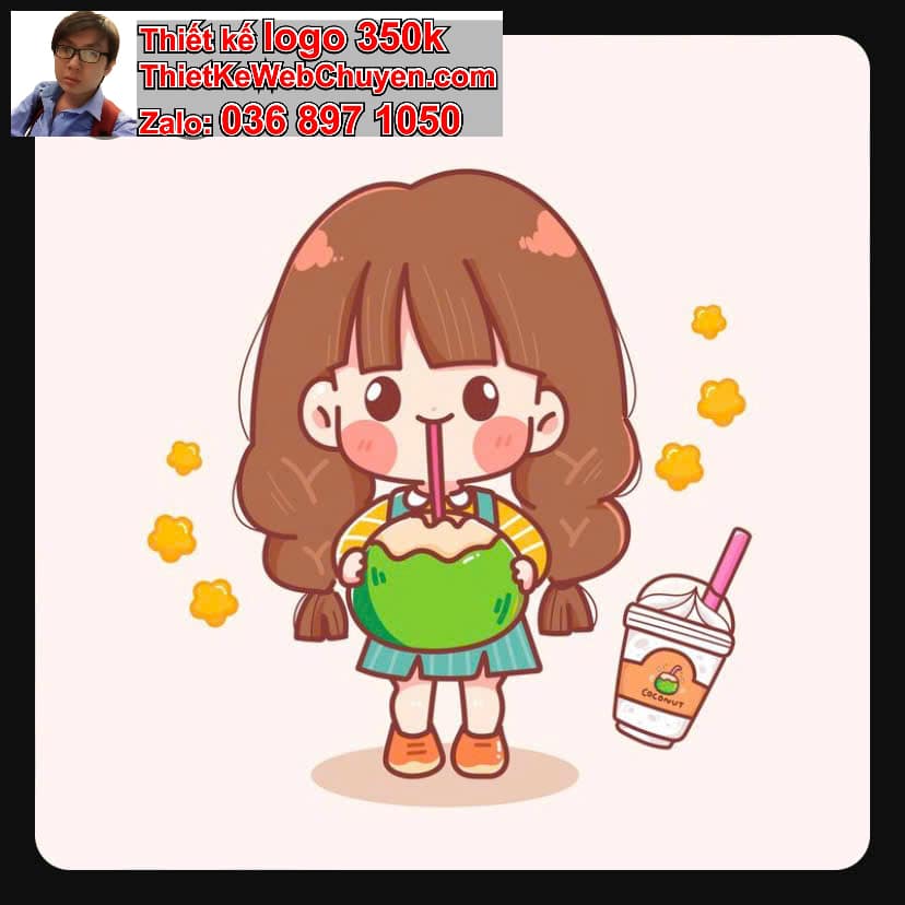 Em bé chibi uống nước ép trái cây 