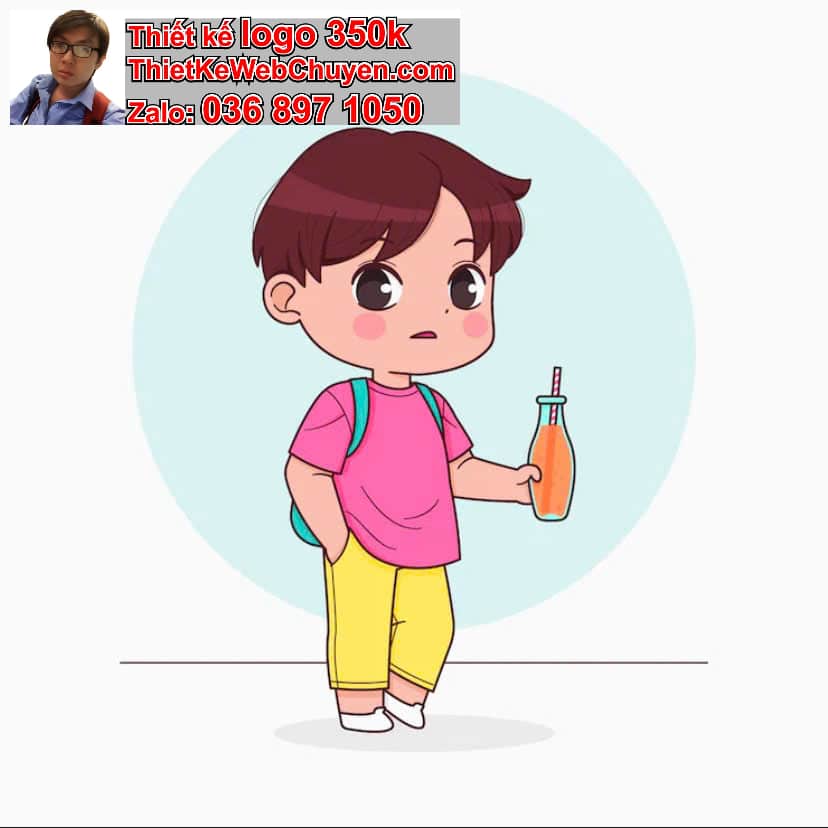 Em bé chibi uống nước ngọt
