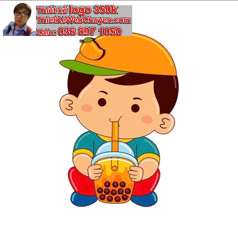 Em bé chibi uống nước ngọt