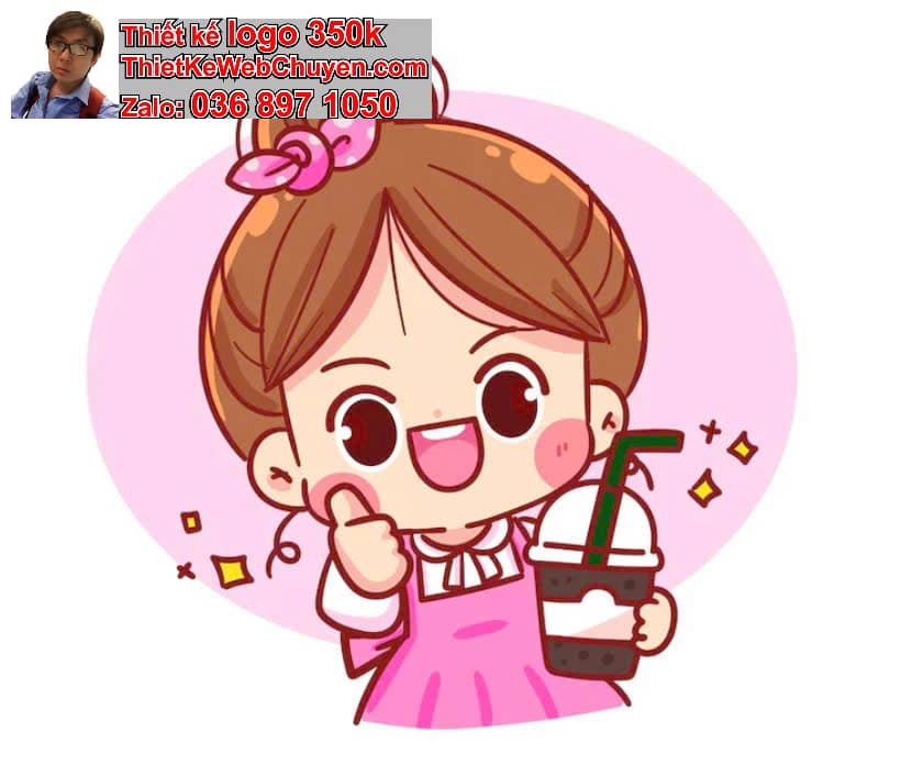 Em bé chibi uống nước ngọt