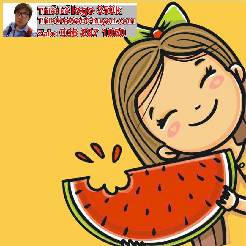 Gia đình chibi ăn dưa hấu
