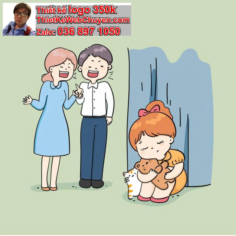 Gia đình chibi biểu cảm bối rối 