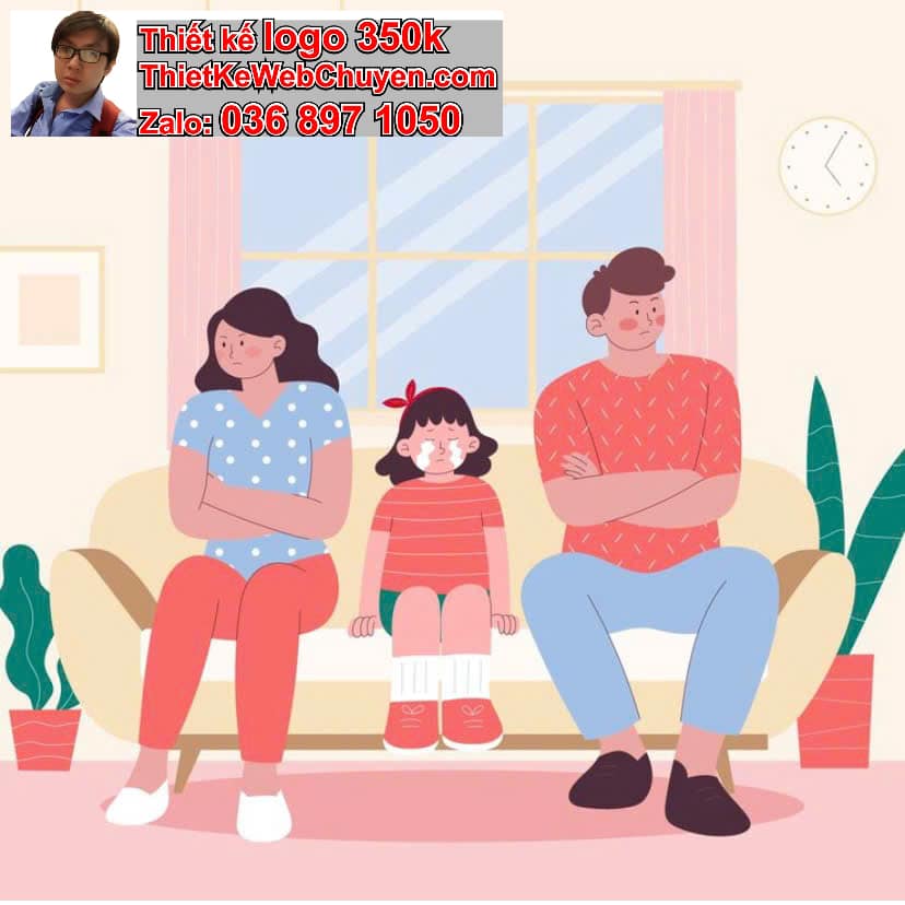 Gia đình chibi biểu cảm bối rối 