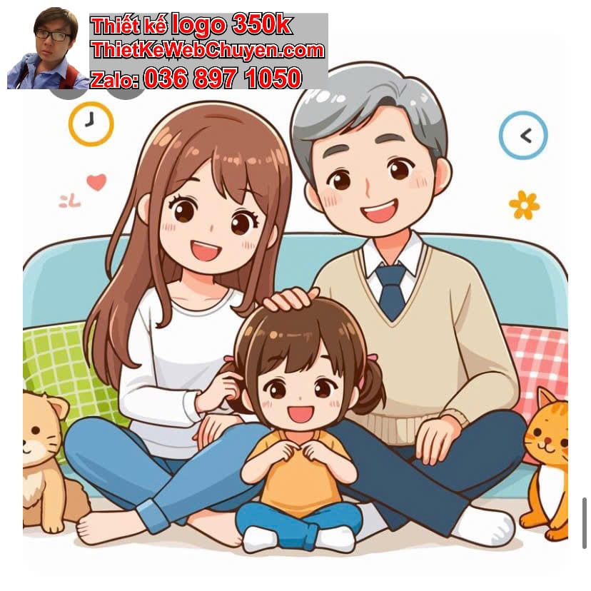 Gia đình chibi biểu cảm đáng yêu