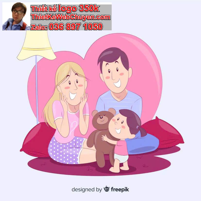 Gia Đình Chibi Ngồi Trong Phòng Ngủ