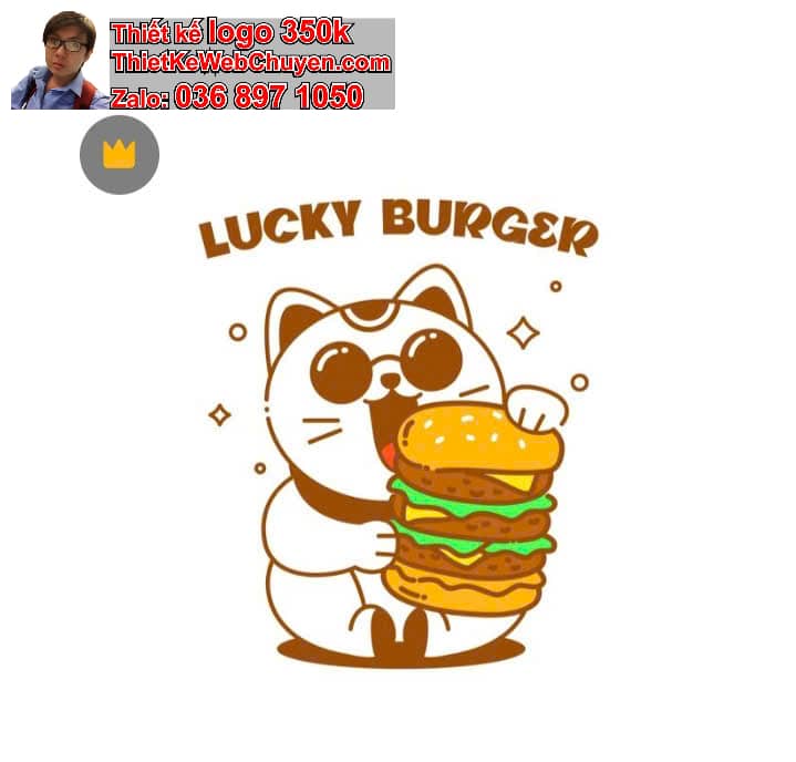 Mèo chibi ăn hamburger 