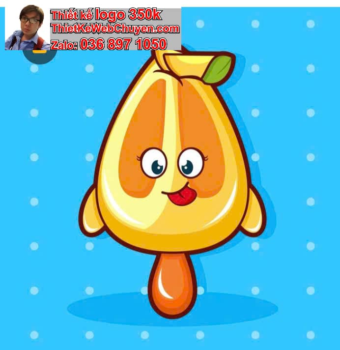 Mèo béo chibi ăn xoài