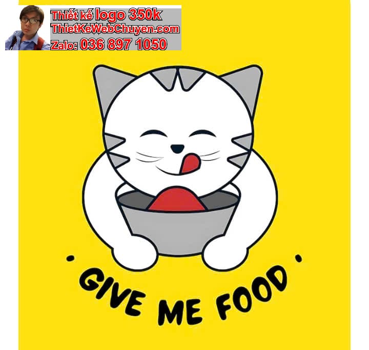 Mèo béo chibi ăn xúc xích