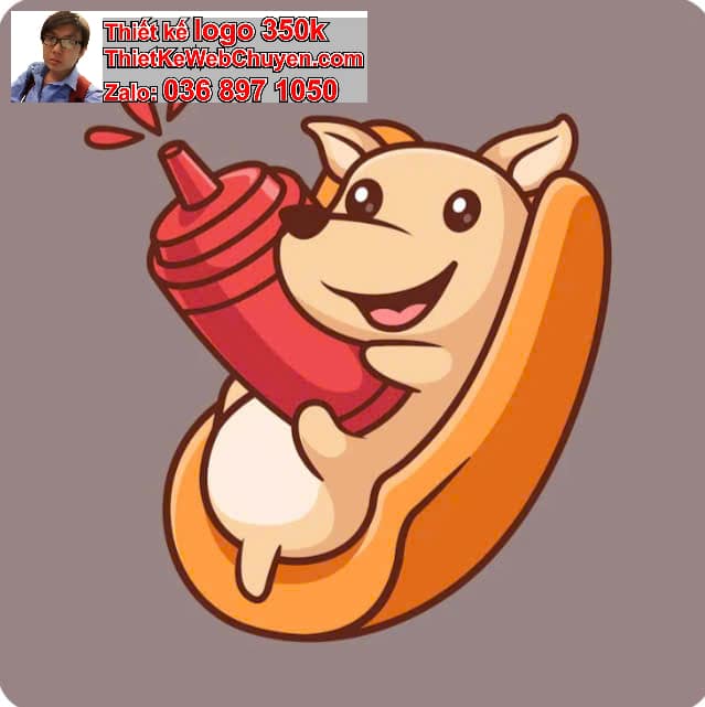 Mèo béo chibi ăn xúc xích