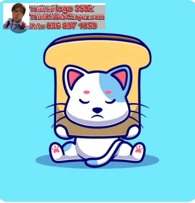 mèo béo chibi má hồng