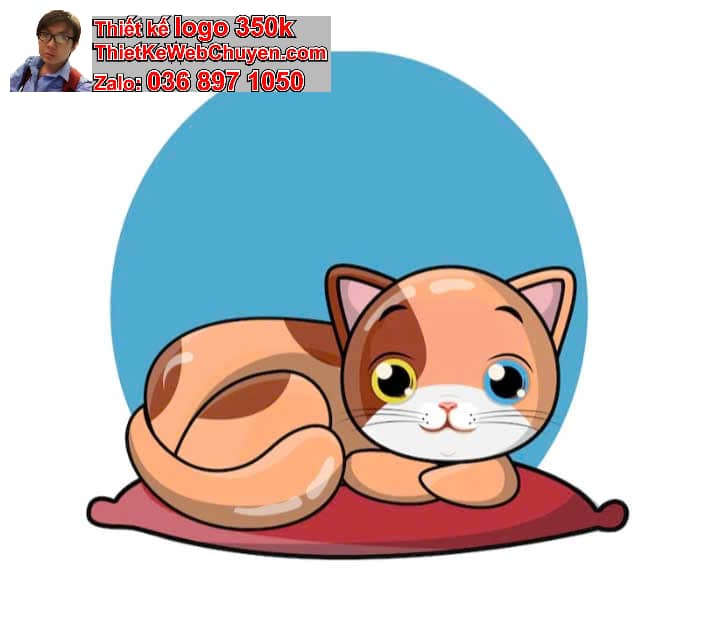 Mèo Béo Chibi Ngồi Trên Ghế Sofa