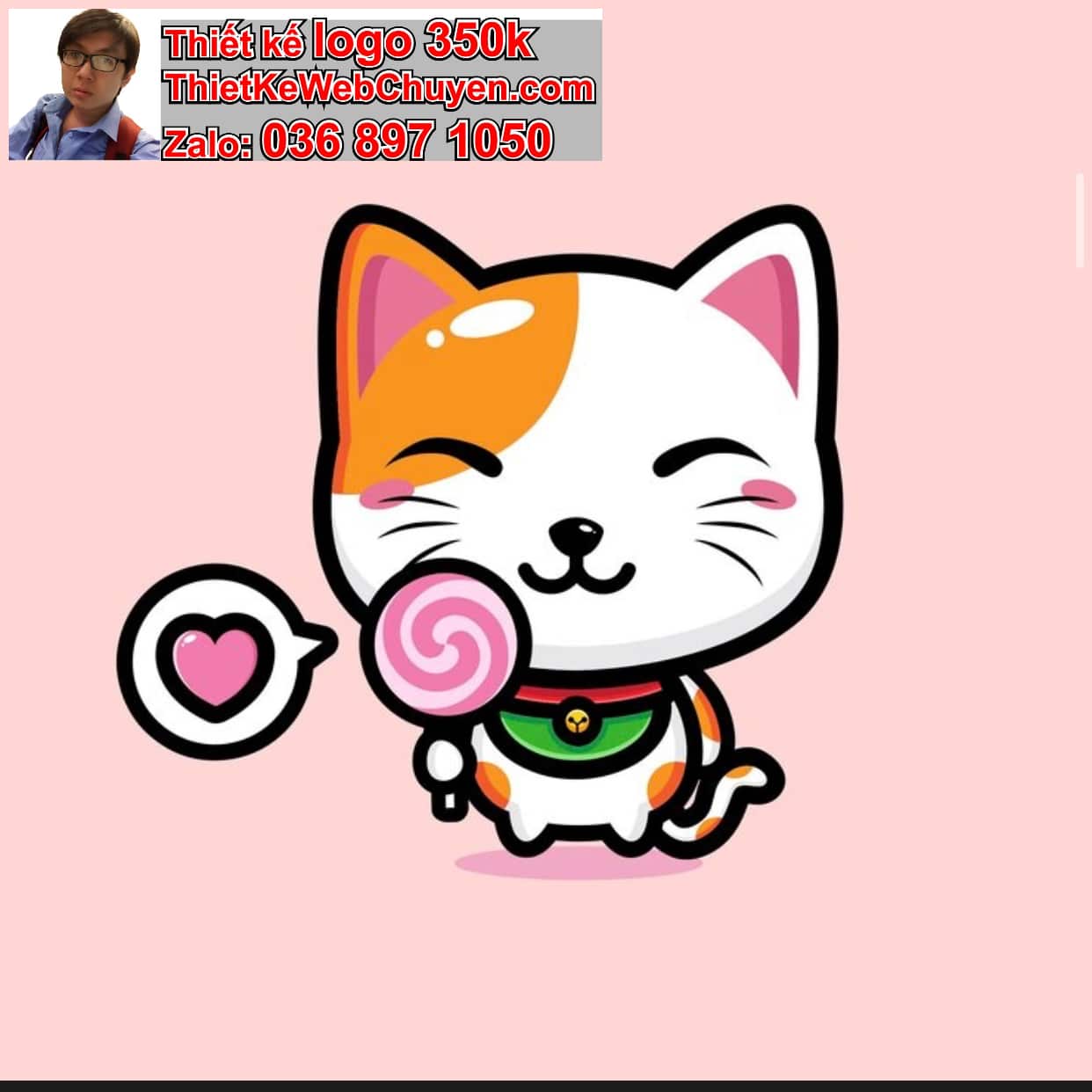 Mèo chibi ăn kẹo