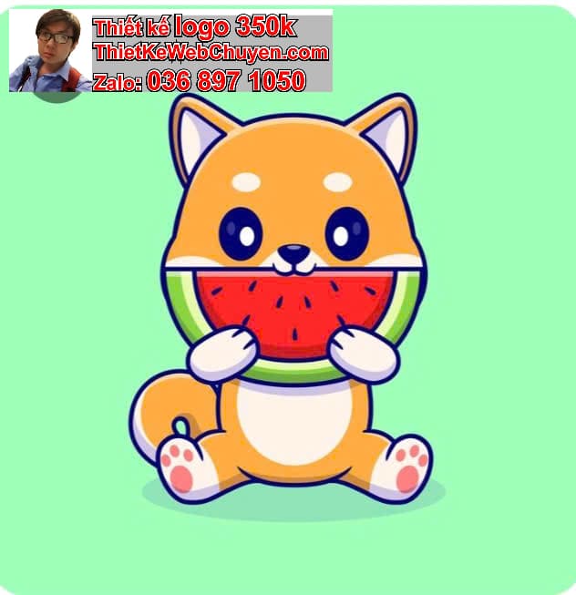 Mèo chibi ăn trái cây 