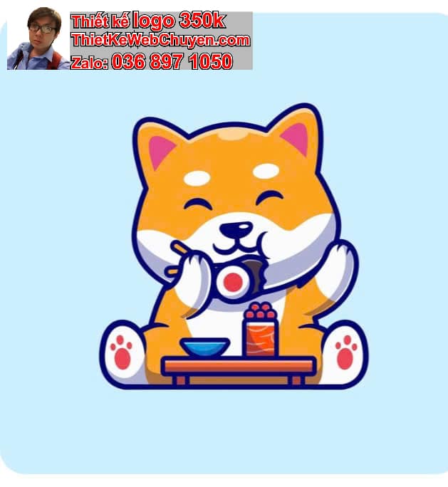 Mèo Chibi Ăn Xúc Xích
