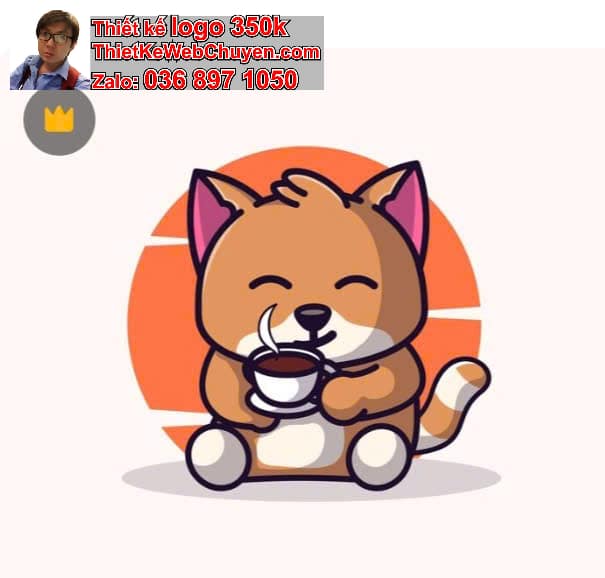 Mèo Chibi Ngồi Quán Cà Phê