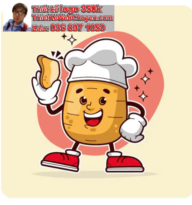 Nhân vật chibi tóc dài ăn khoai tây chiên