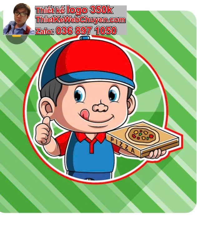 Nhân vật chibi tóc dài ăn pizza