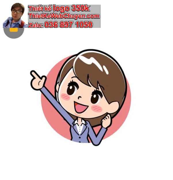 Nhân vật chibi tóc dài biểu cảm bối rối