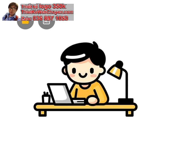 Chibi tóc dài ngồi bàn học bài