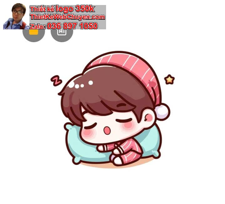 nhân vật chibi tóc dài ngồi trên giường