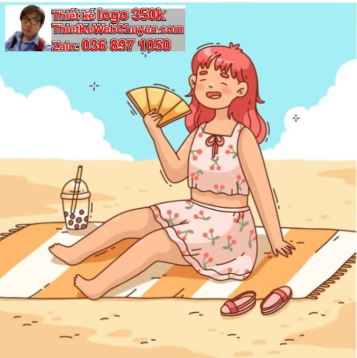 nhân vật chibi tóc dài ngồi vỉa hè