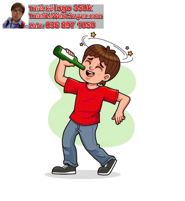 nhân vật chibi tóc dài uống nước ngọt