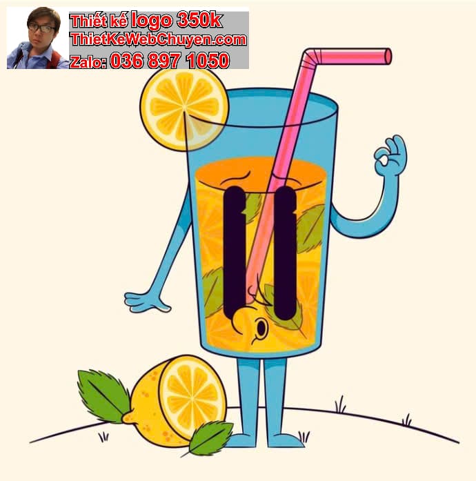 Nhân Vật Chibi Tóc Dài Uống Trà Chanh