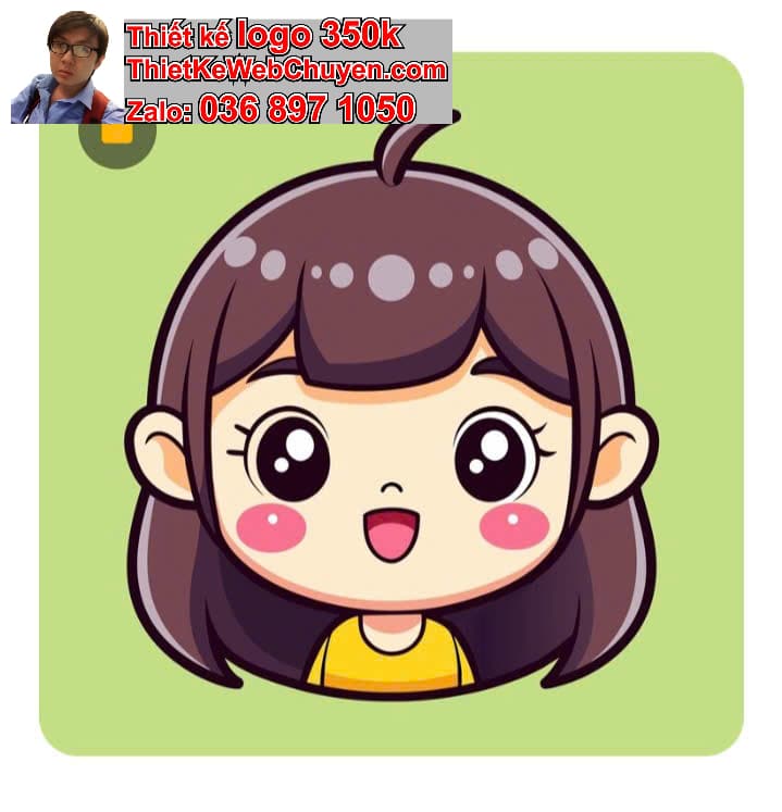 Nhân vật Chibi Tóc Ngắn Biểu Cảm Đáng Yêu