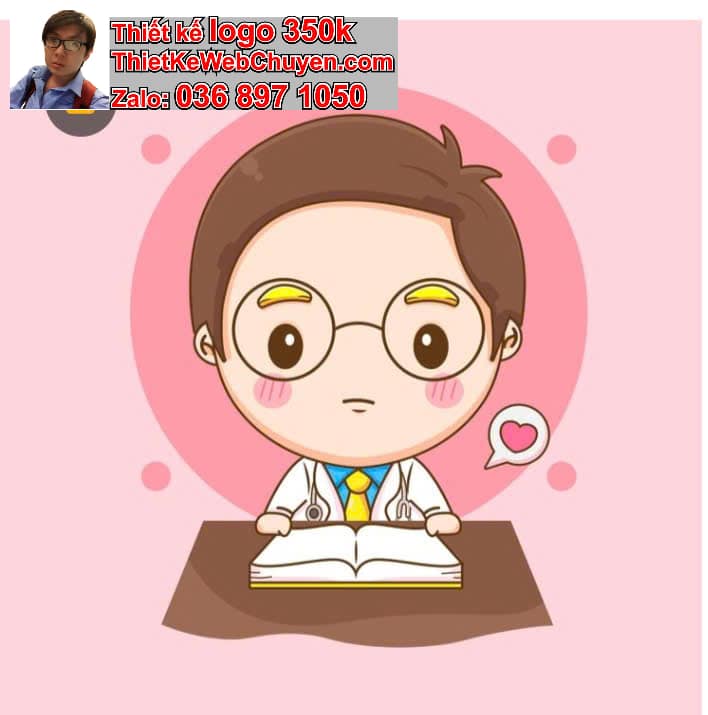 Nhân Vật Chibi Tóc Ngắn Ngồi Bàn Học Bài