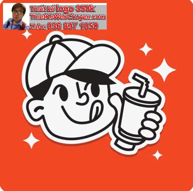 Nhân vật chibi tóc ngắn uống nước ngọt