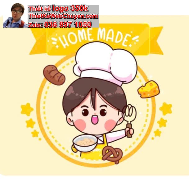 Nhân vật chibi tóc xoăn ăn bánh ngọt