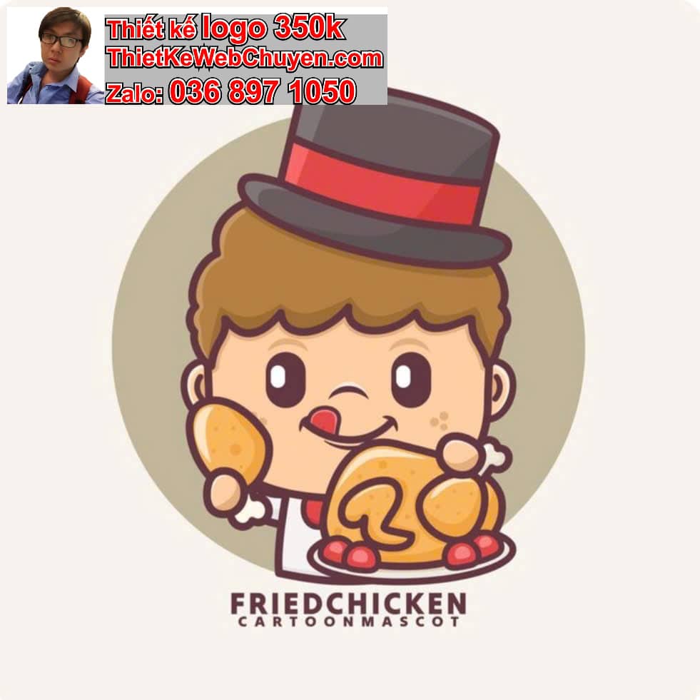 Nhân vật chibi tóc xoăn ăn gà rán