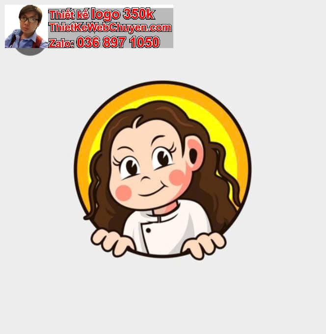 Nhân vật chibi tóc xoăn biểu cảm ngại ngùng