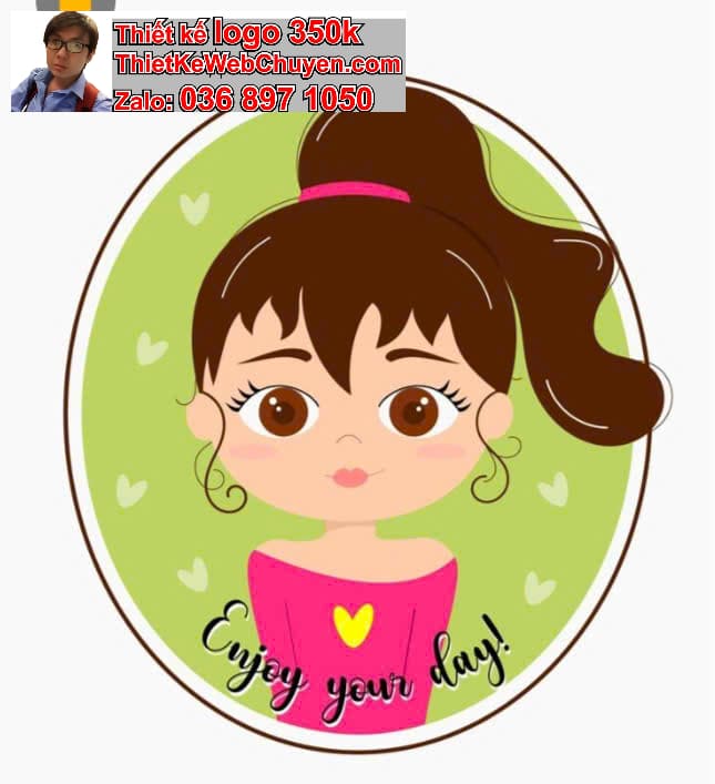 Nhân vật chibi tóc xoăn má hồng