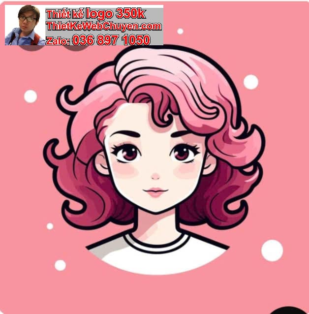 Nhân vật chibi tóc xoăn má hồng