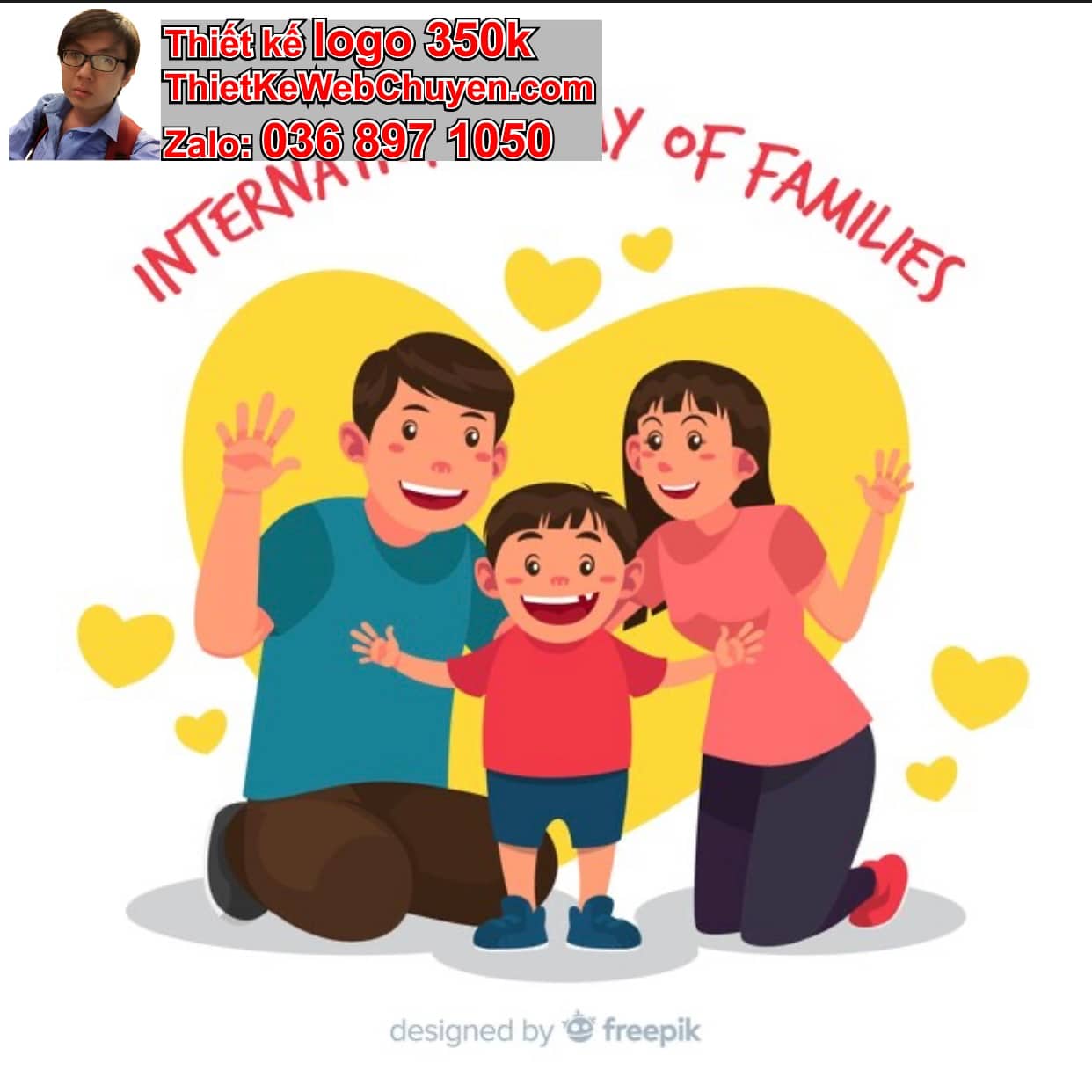 Thiết kế chibi gia đình 3 người