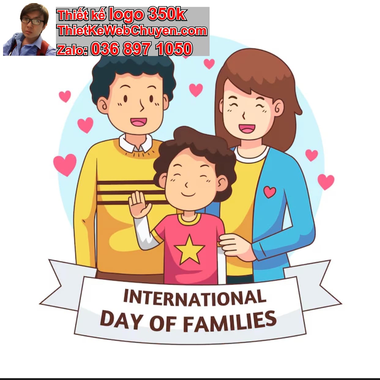 Thiết kế chibi gia đình 3 người