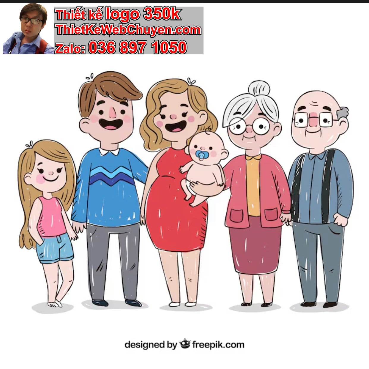 Thiết kế chibi gia đình nhỏ